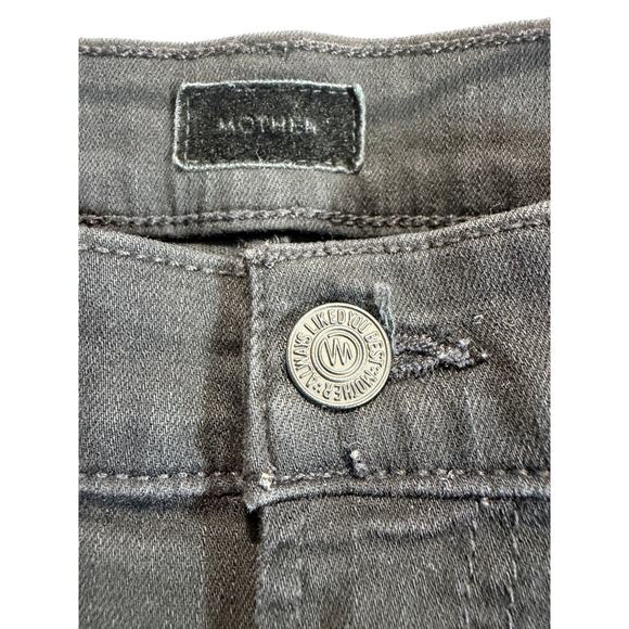 Mother The Insider Crop Step Fray Jeans in Not Guilty Black Mid Rise Size 29 - Picture 15 of 16